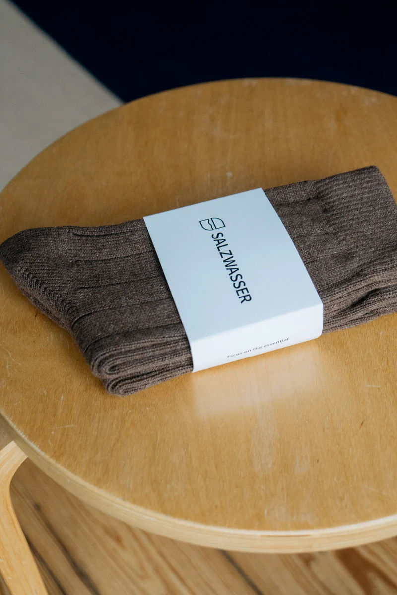 2 Paar Grobstricksocken Bio-Baumwolle Braun