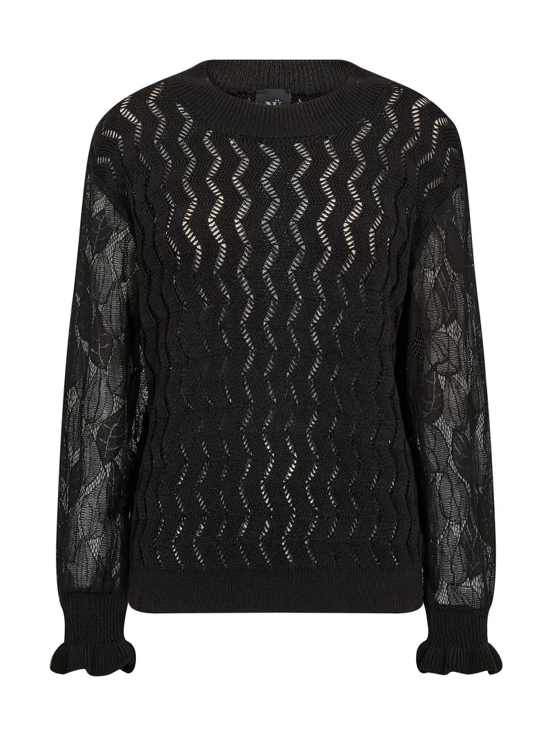 ELMA Bluse Gestrickt - Schwarz