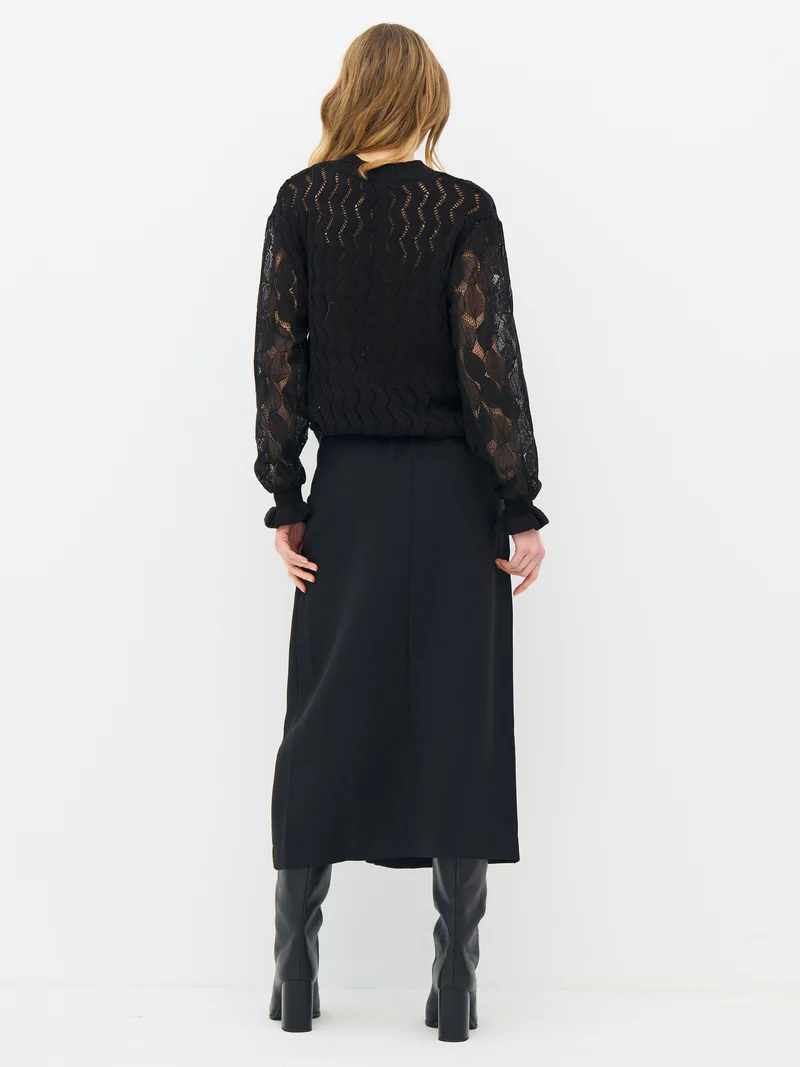 ELMA Bluse Gestrickt - Schwarz