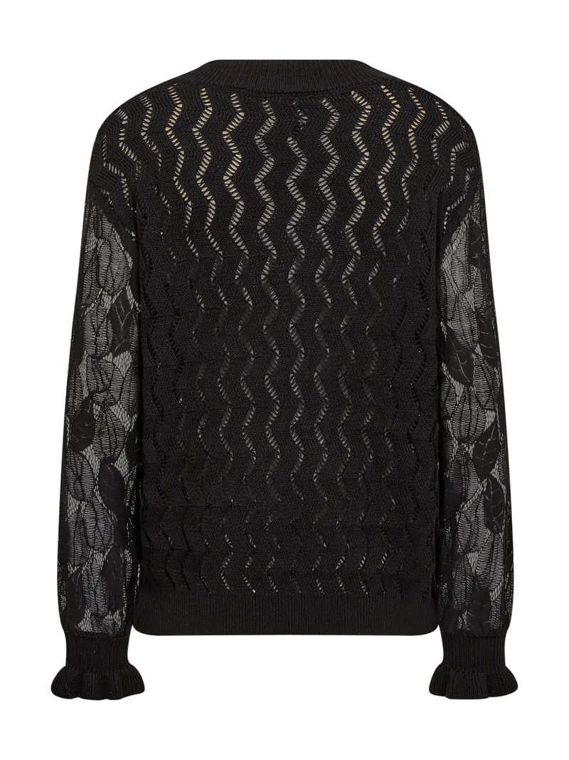 ELMA Bluse Gestrickt - Schwarz