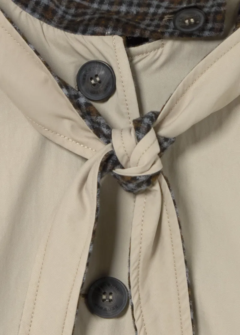 Long hooded trench coat