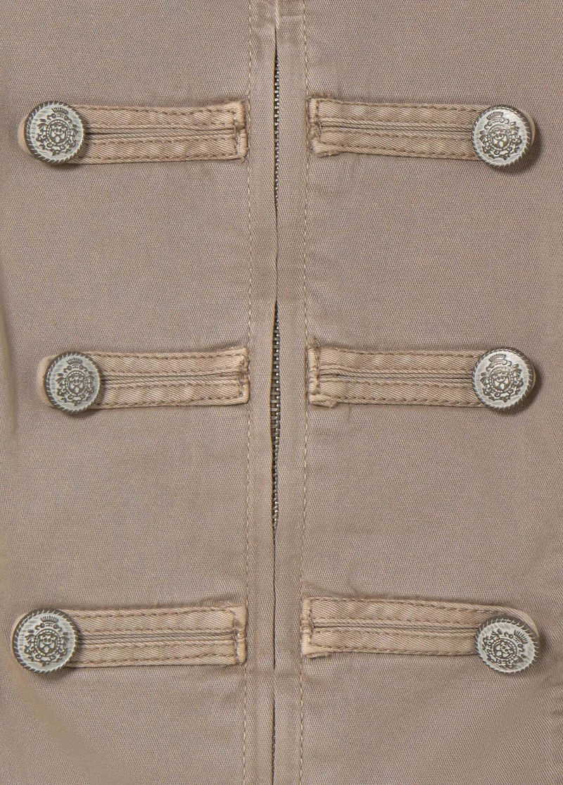Short-sleeve button-up top