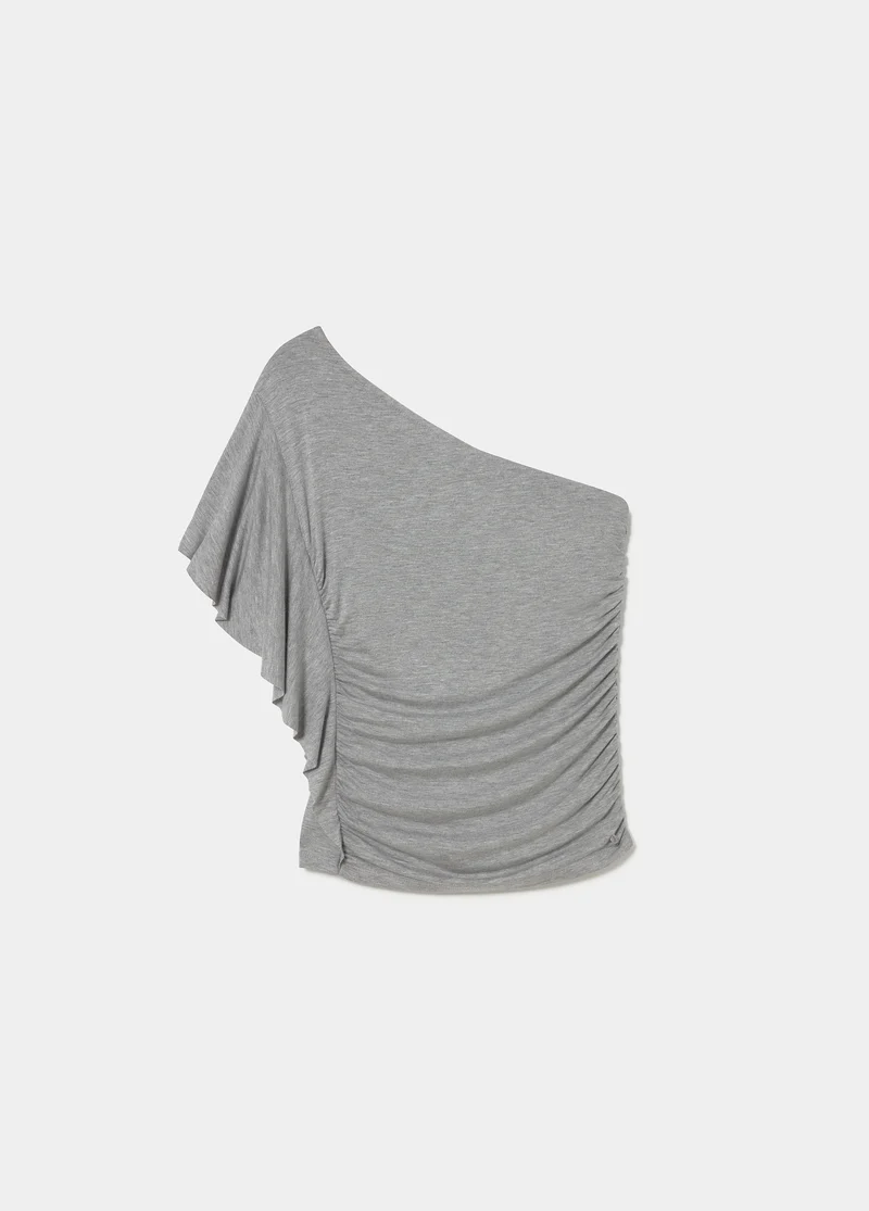 Asymmetrical ruffle top