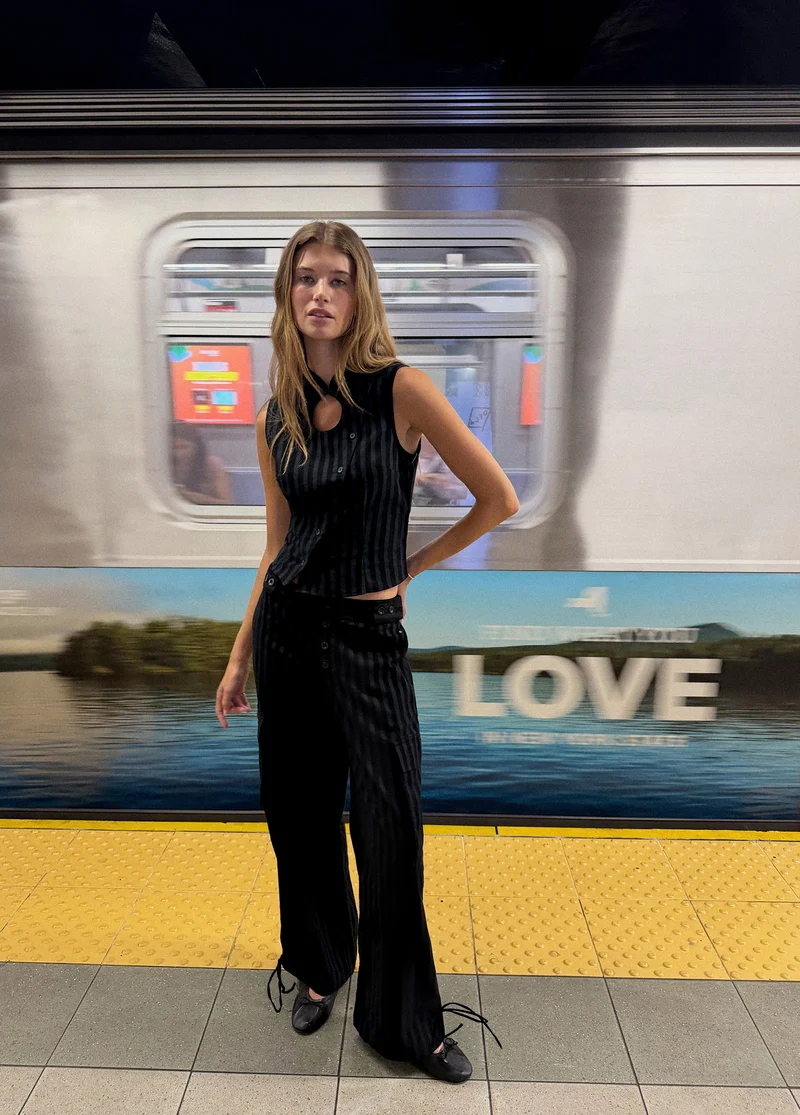 Corduroy striped cargo pants