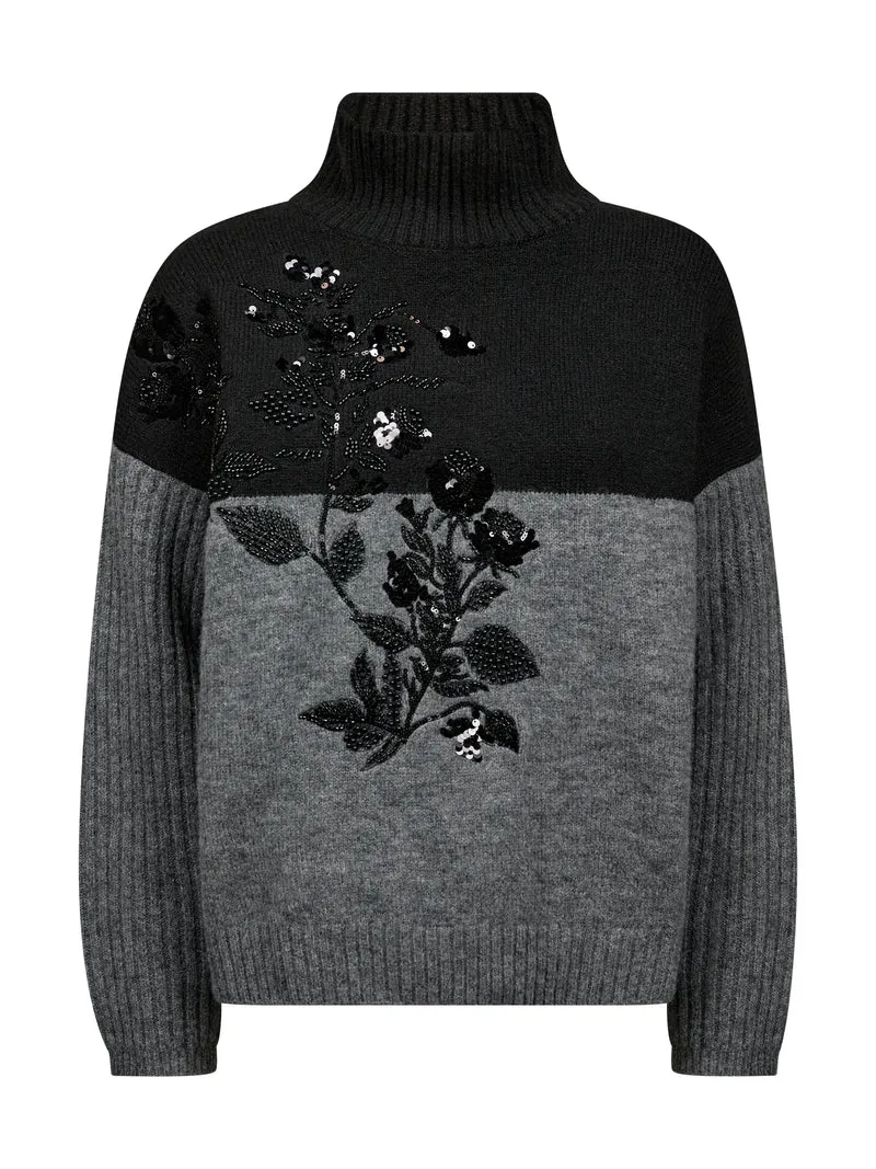 EVE Strickbluse - Grey mix