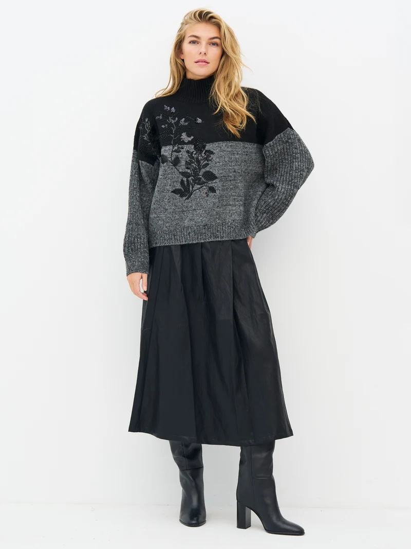 EVE Strickbluse - Grey mix