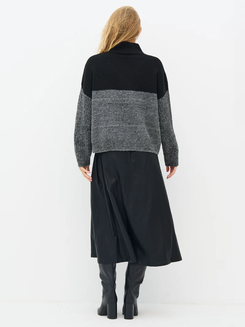 EVE Strickbluse - Grey mix