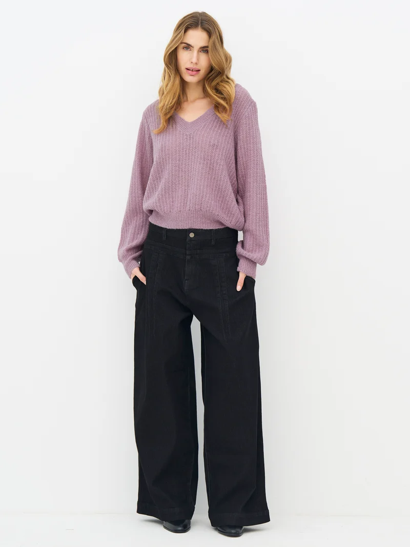 EVANGELINE Bluse Strick - Rose