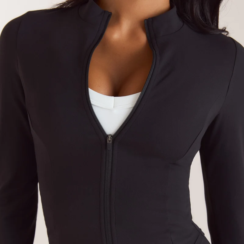 ContourSoft™ Zip-Up Jacke - Schwarz