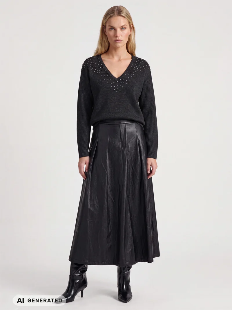 EUGENIA Bluse Gestrickt - Schwarz