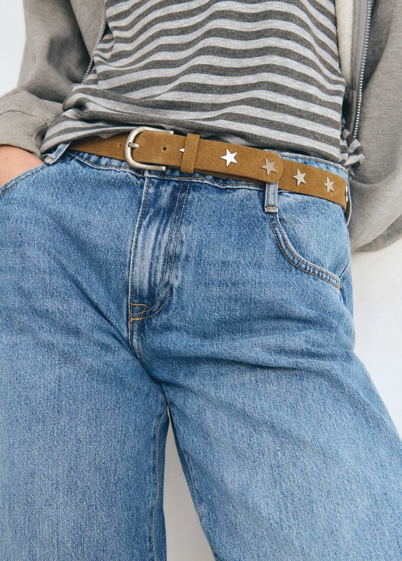 Star leather belt