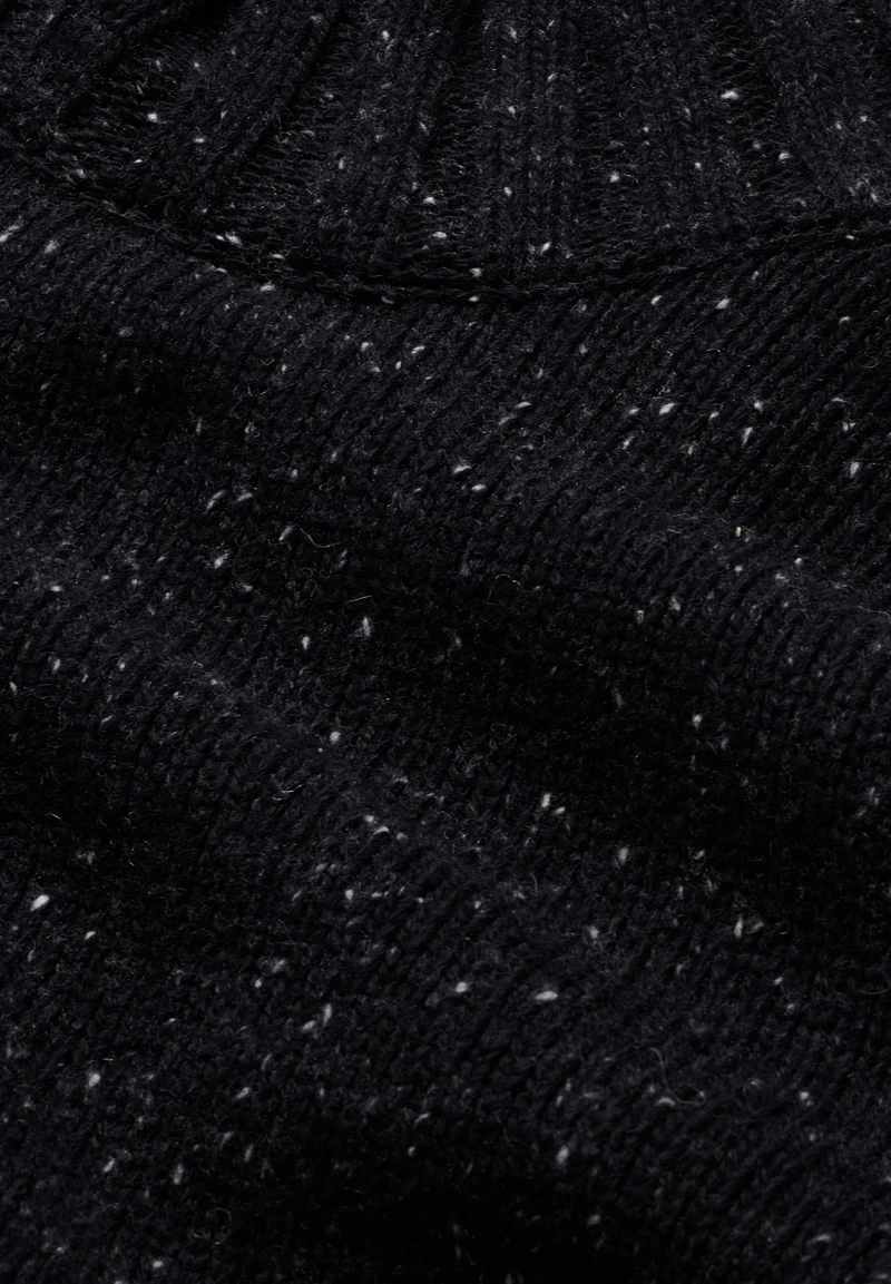 TWEED STRICK-ROLLKRAGENPULLOVER | black