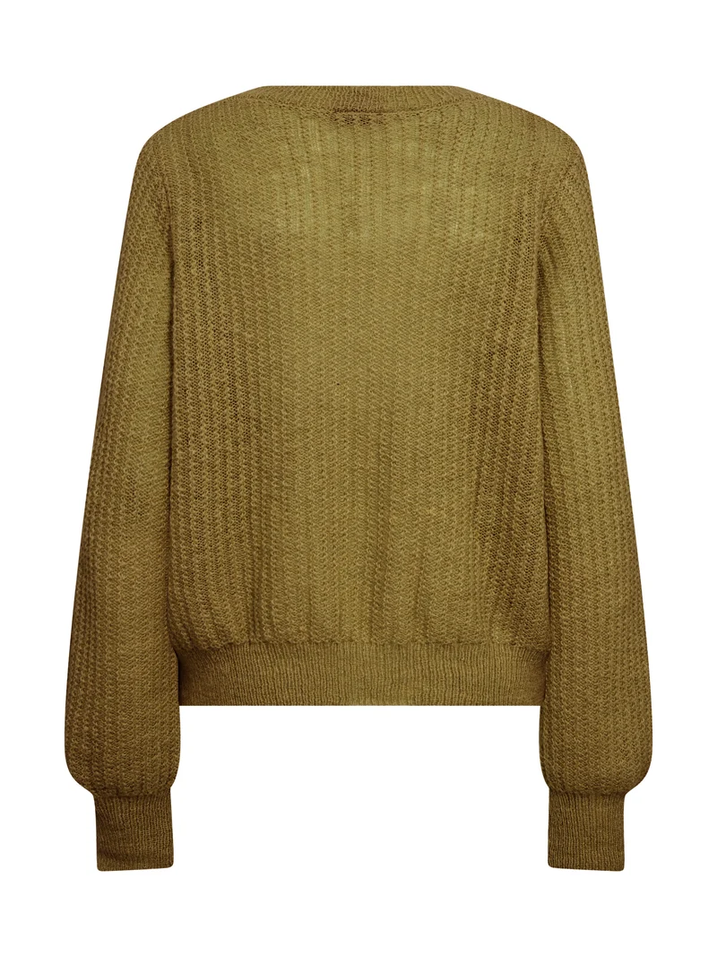 EVANGELINE Bluse Strick - Moss