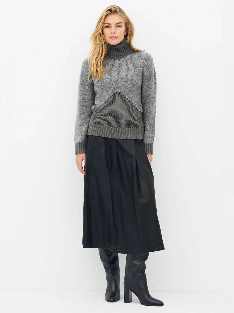 EVALINA Strickbluse - Grey