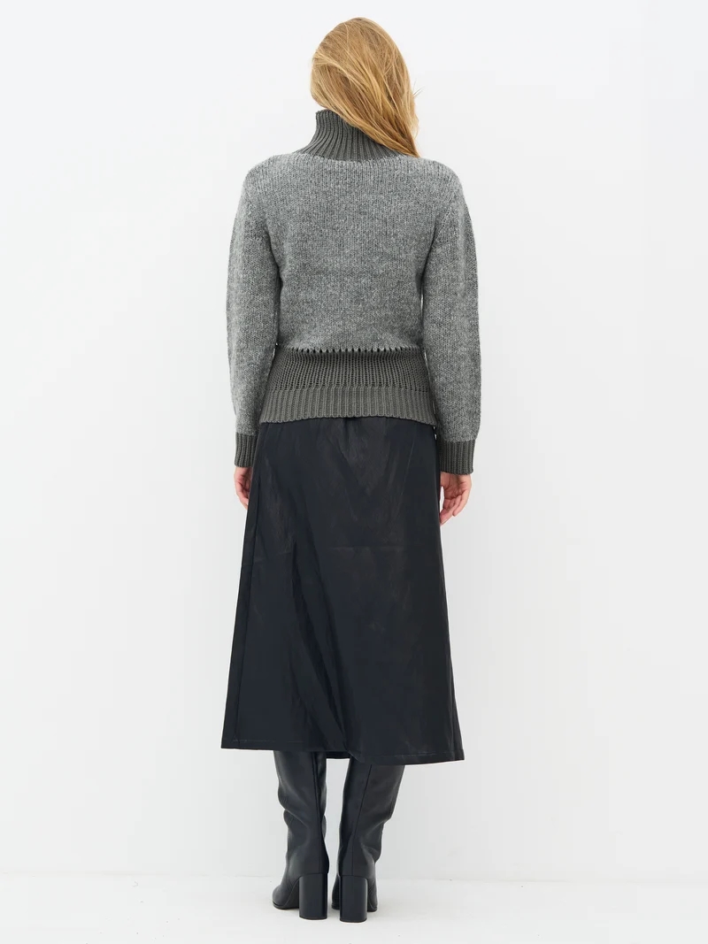 EVALINA Strickbluse - Grey