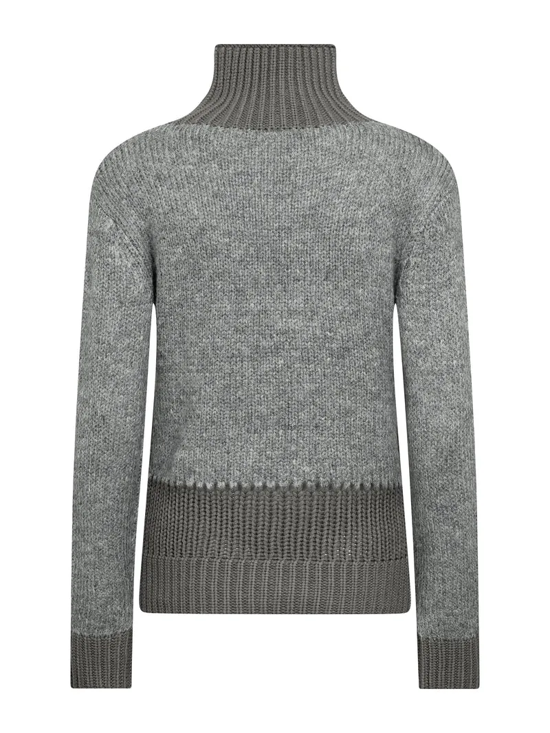 EVALINA Strickbluse - Grey
