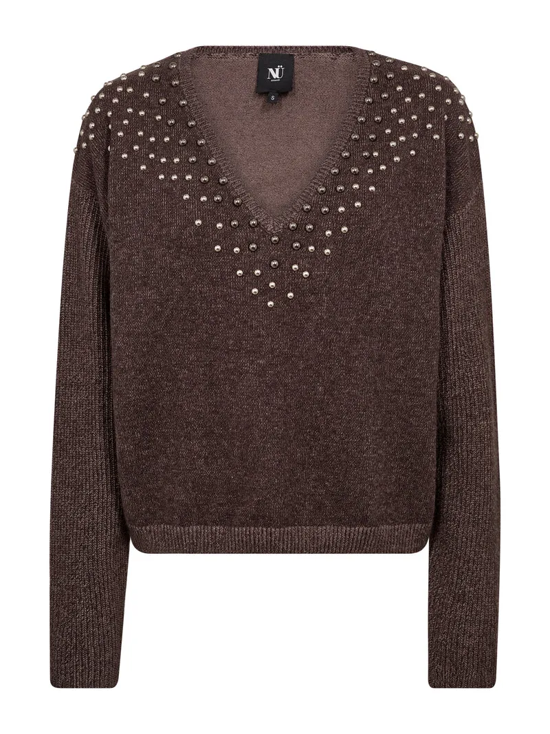 EUGENIA Bluse Gestrickt - Brown Mix