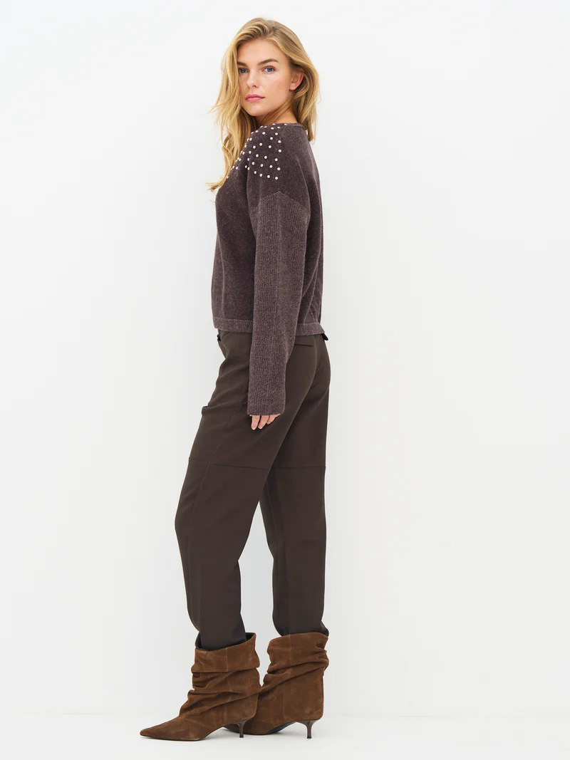 EUGENIA Bluse Gestrickt - Brown Mix