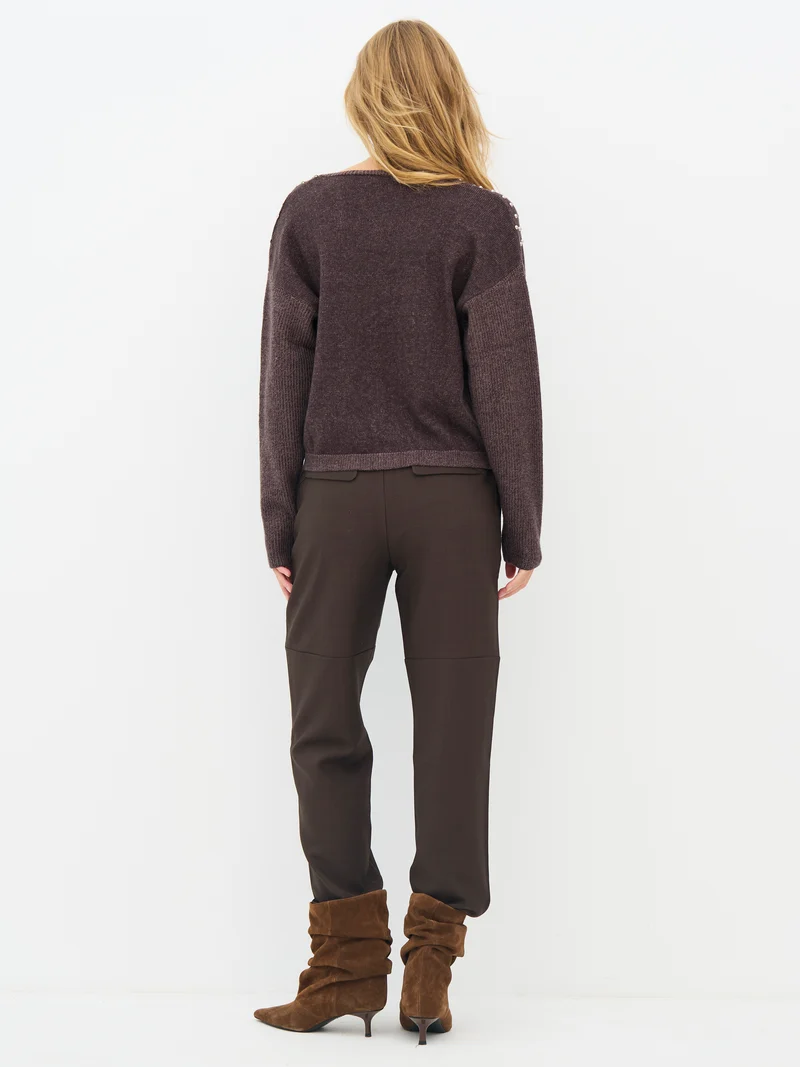 EUGENIA Bluse Gestrickt - Brown Mix