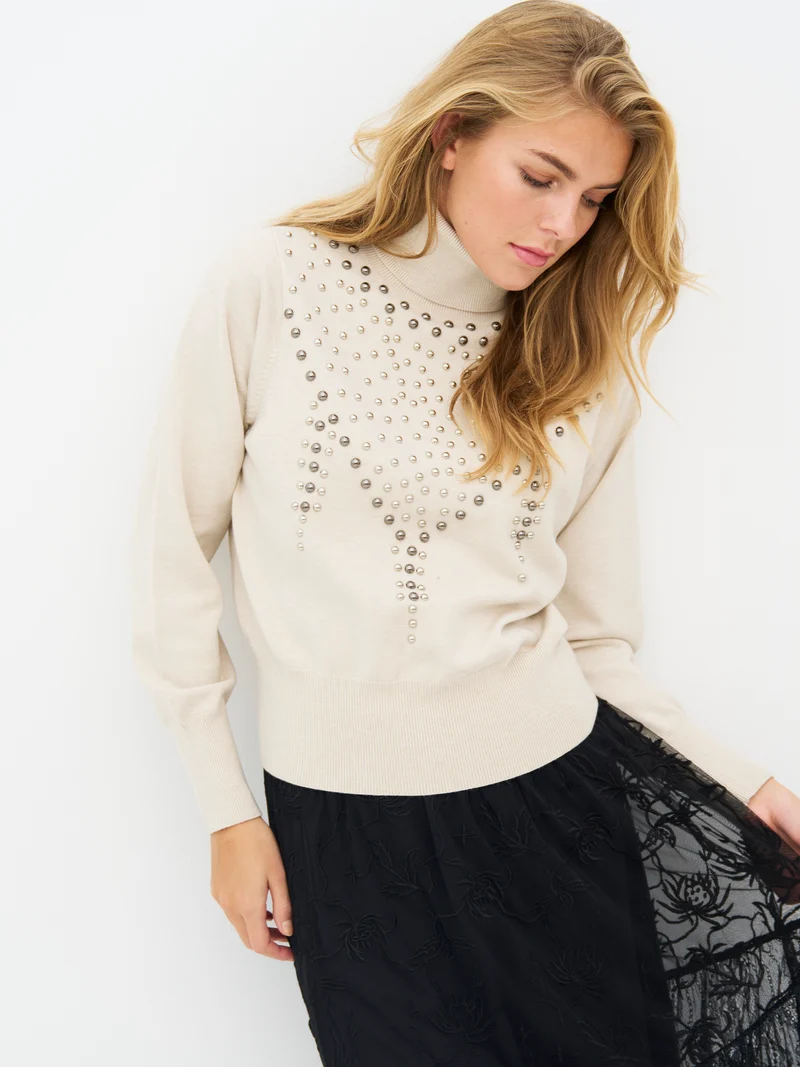 EUGENIA Bluse Gestrickt - Bone
