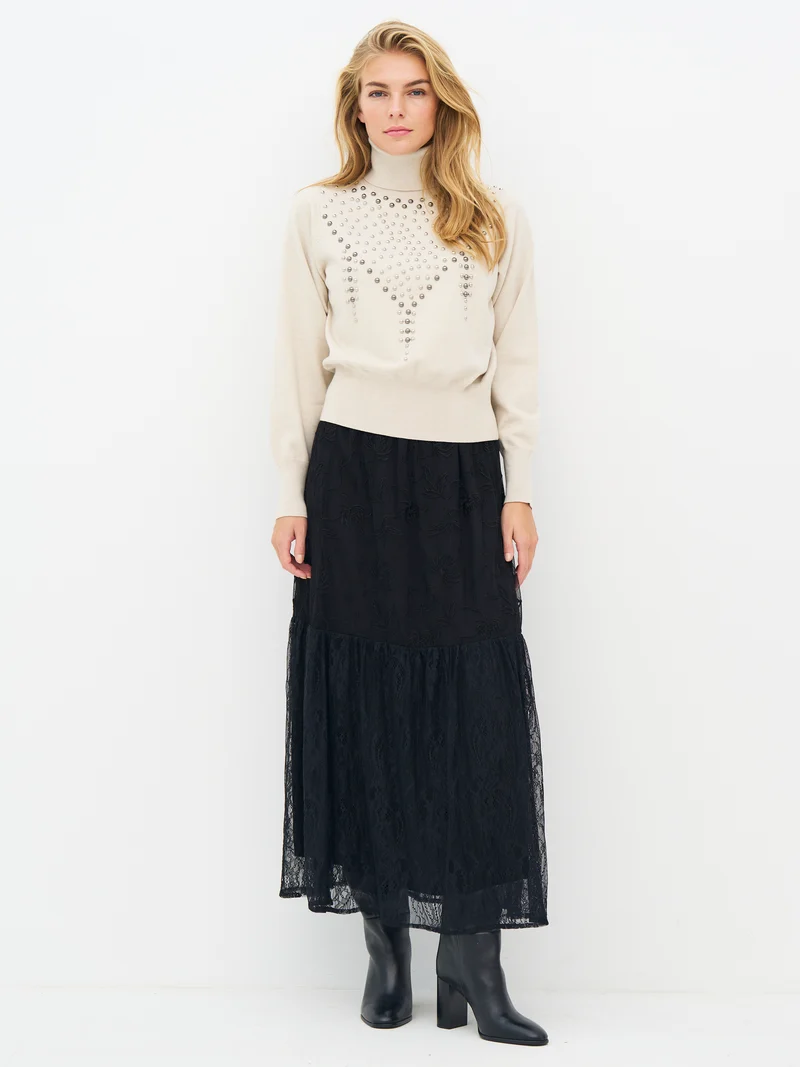 EUGENIA Bluse Gestrickt - Bone