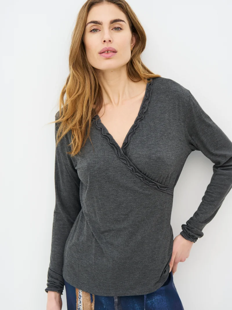 ADELE Wickel-T-Shirt - Grey