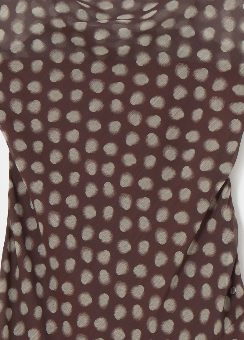 Long spaghetti-strap dress with a polka-dot print