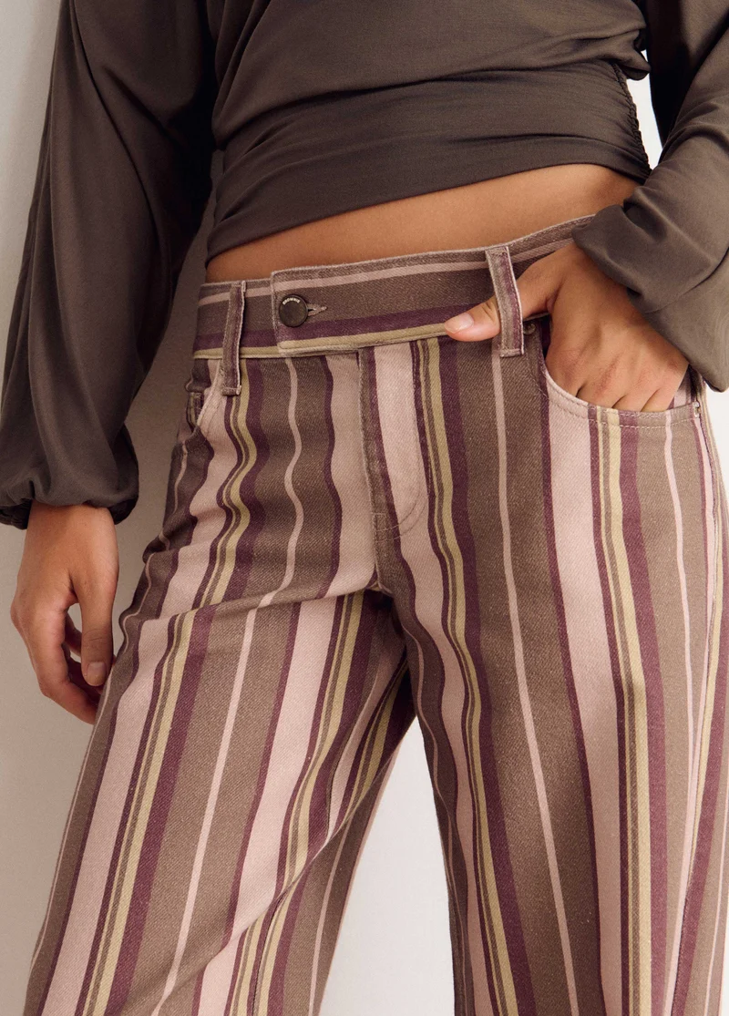 Striped print trousers