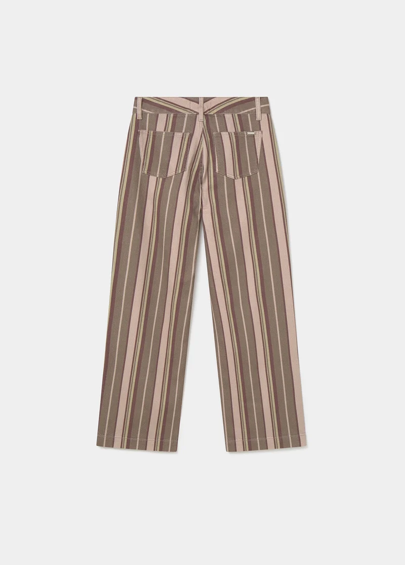 Striped print trousers