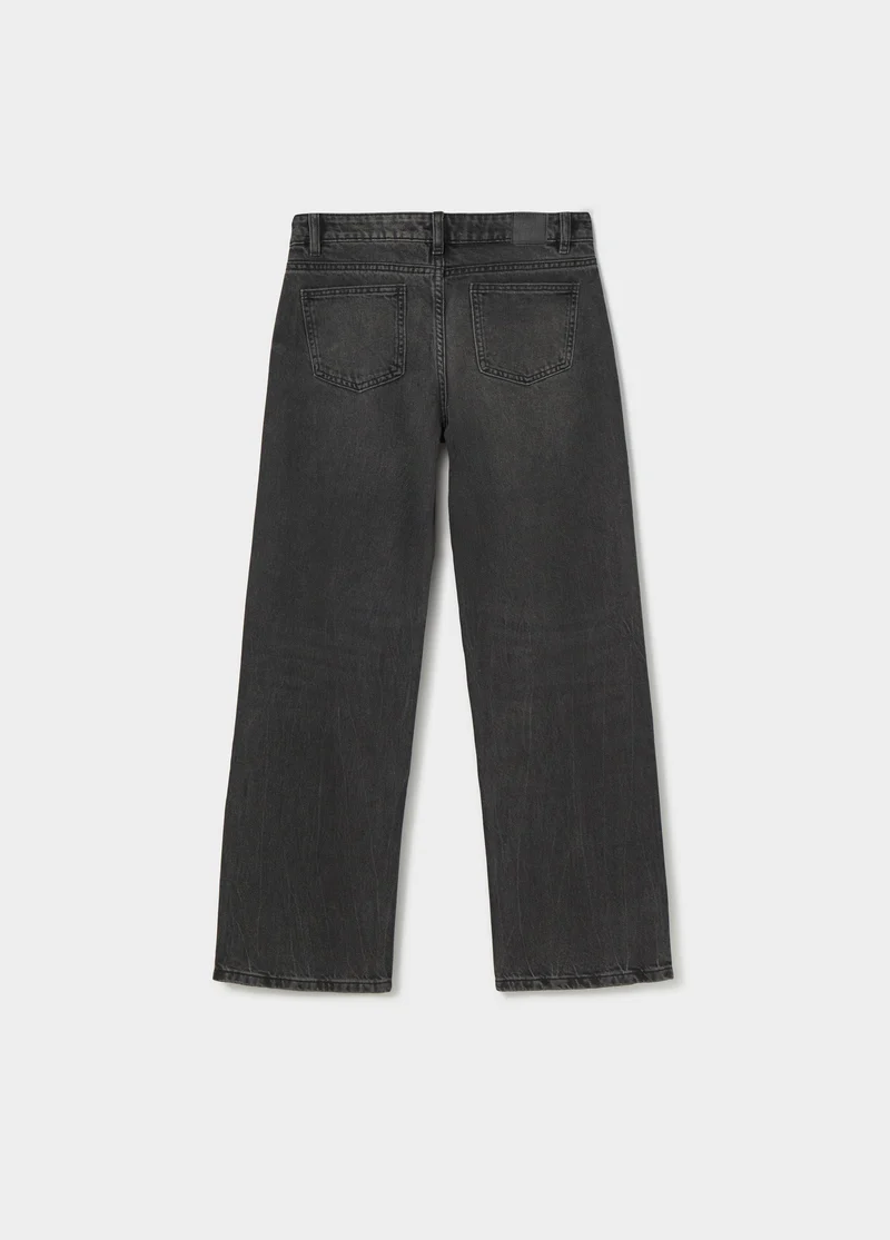 Low-rise jeans with floral studs