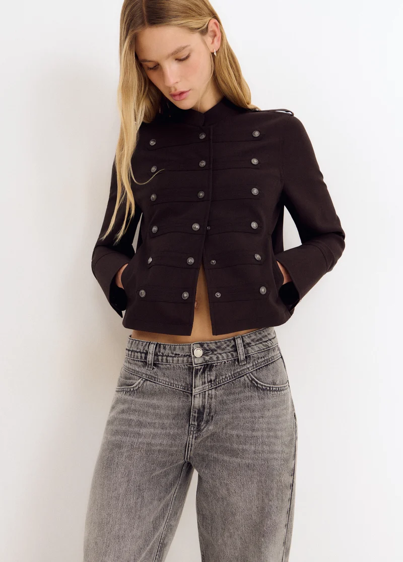 Mid-rise barrel-leg jeans