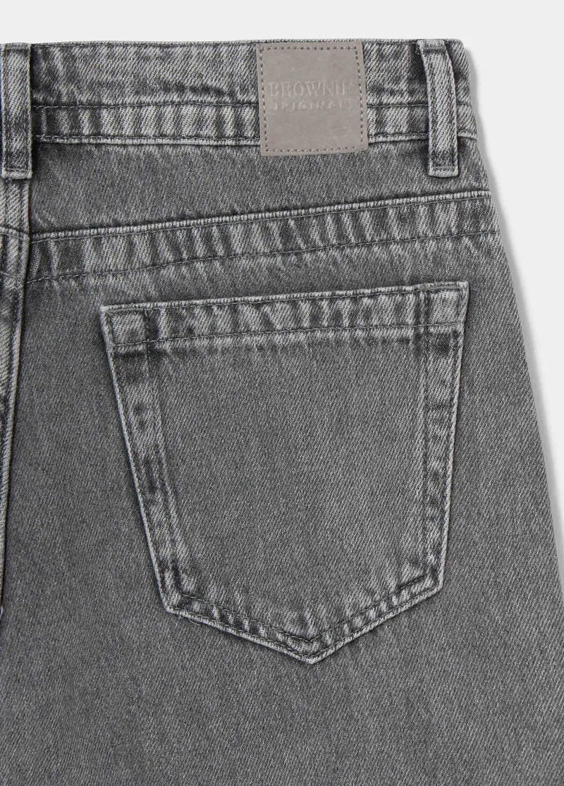 Mid-rise barrel-leg jeans