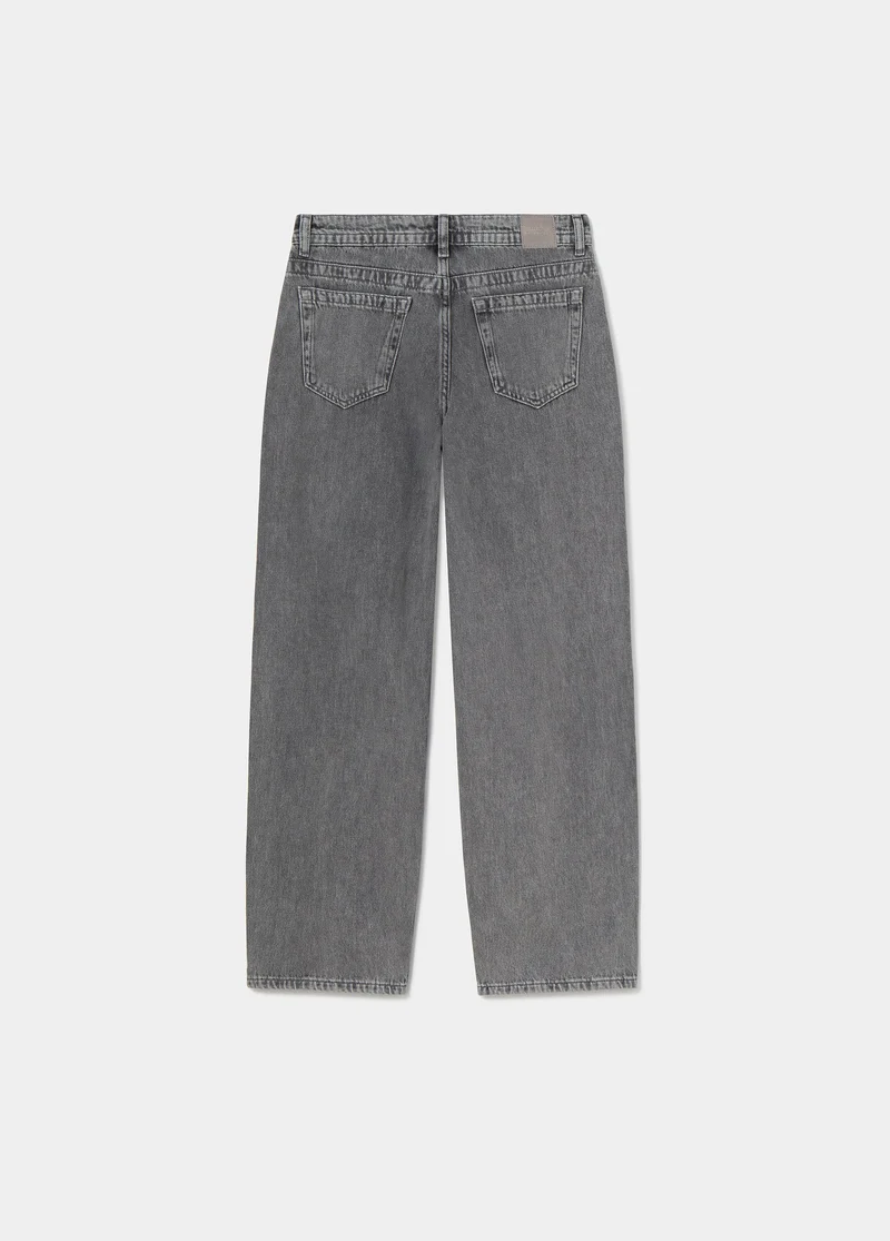 Mid-rise barrel-leg jeans