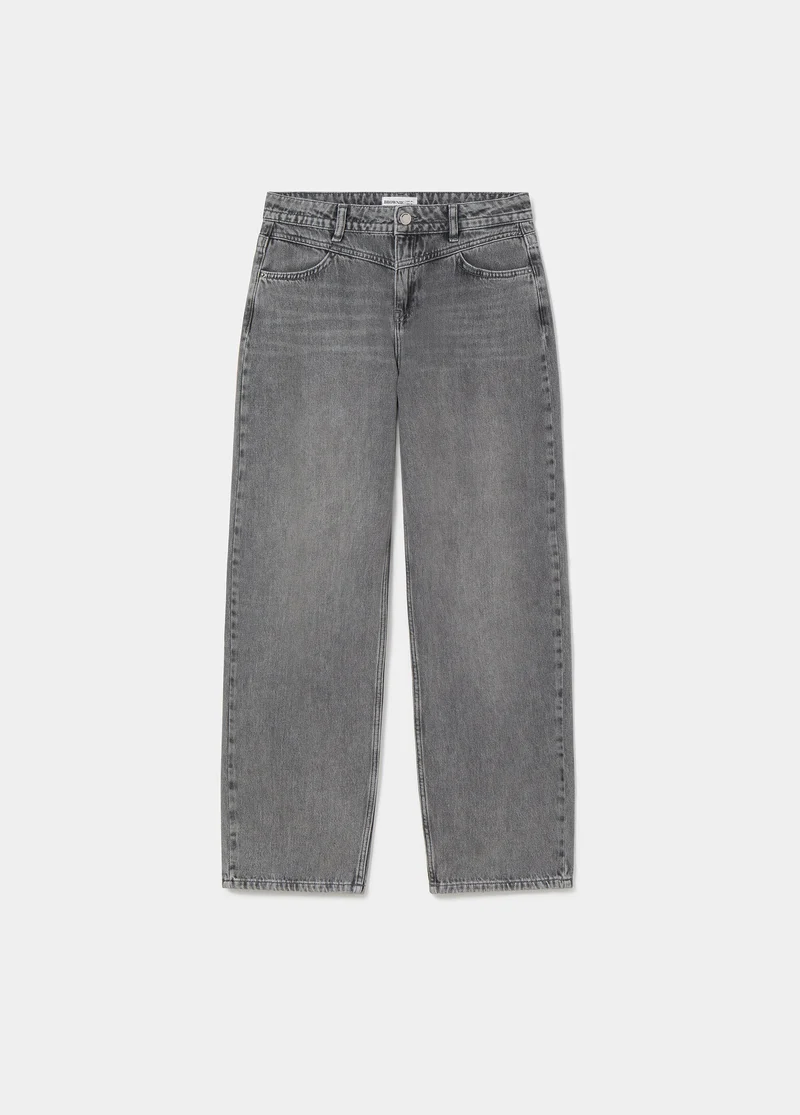 Mid-rise barrel-leg jeans