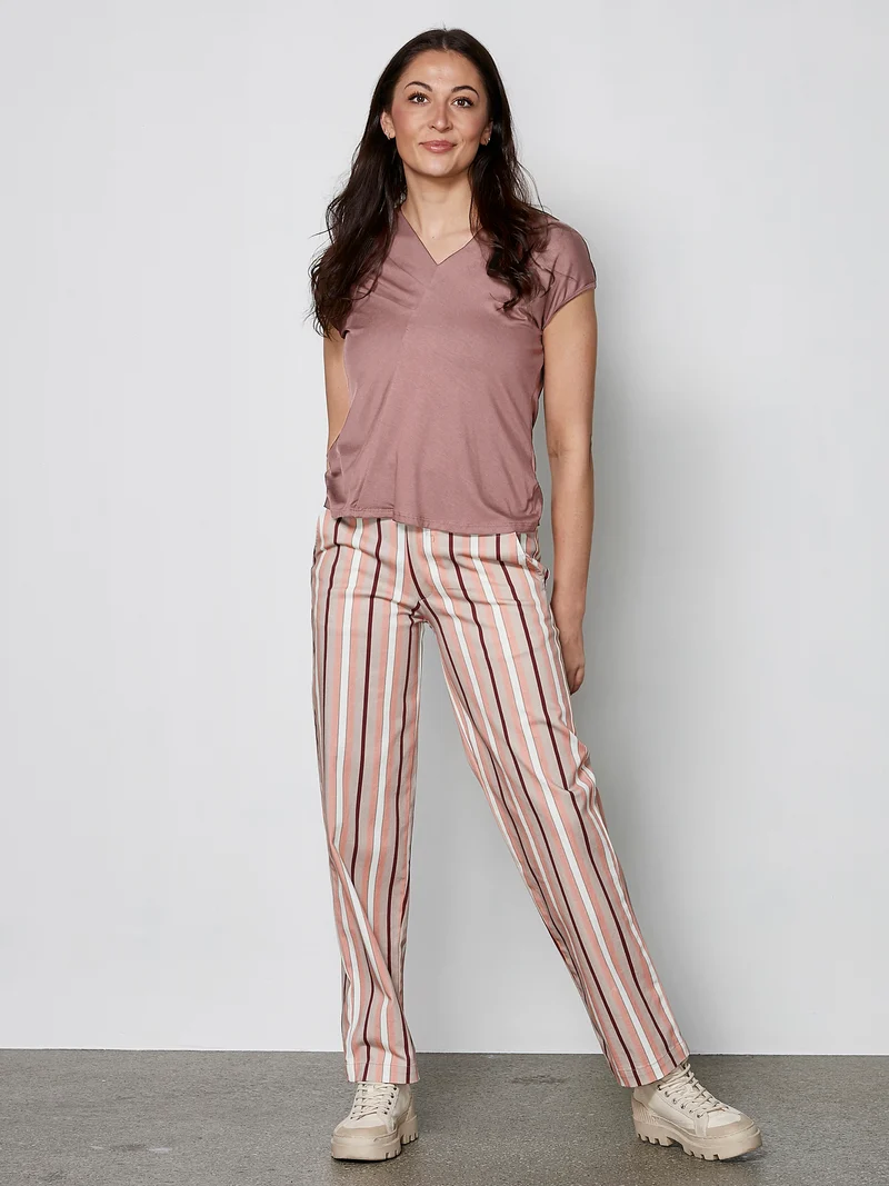 YASMI V-Ausschnitt T-Shirt - Rose