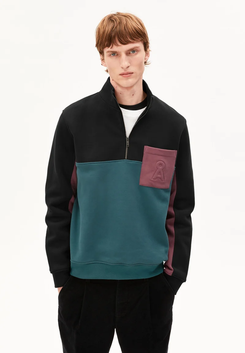 WAARLO COLORBLOCK TROYER | black-petrol velvet