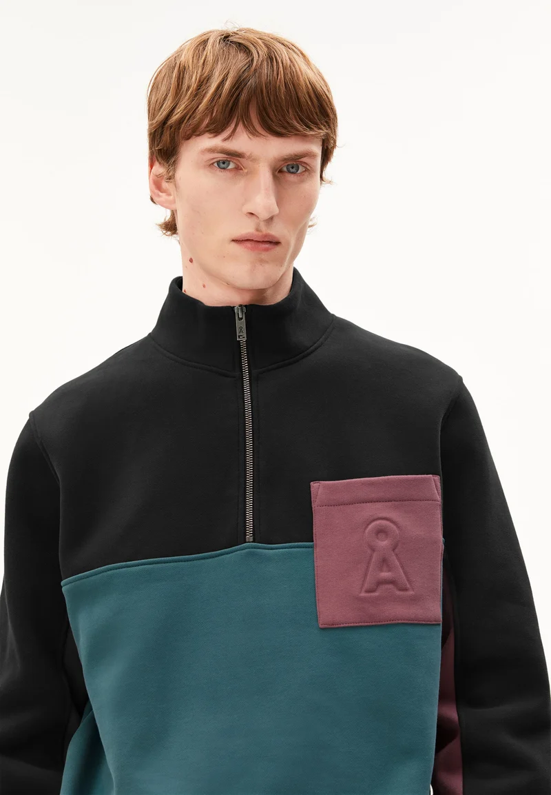 WAARLO COLORBLOCK TROYER | black-petrol velvet