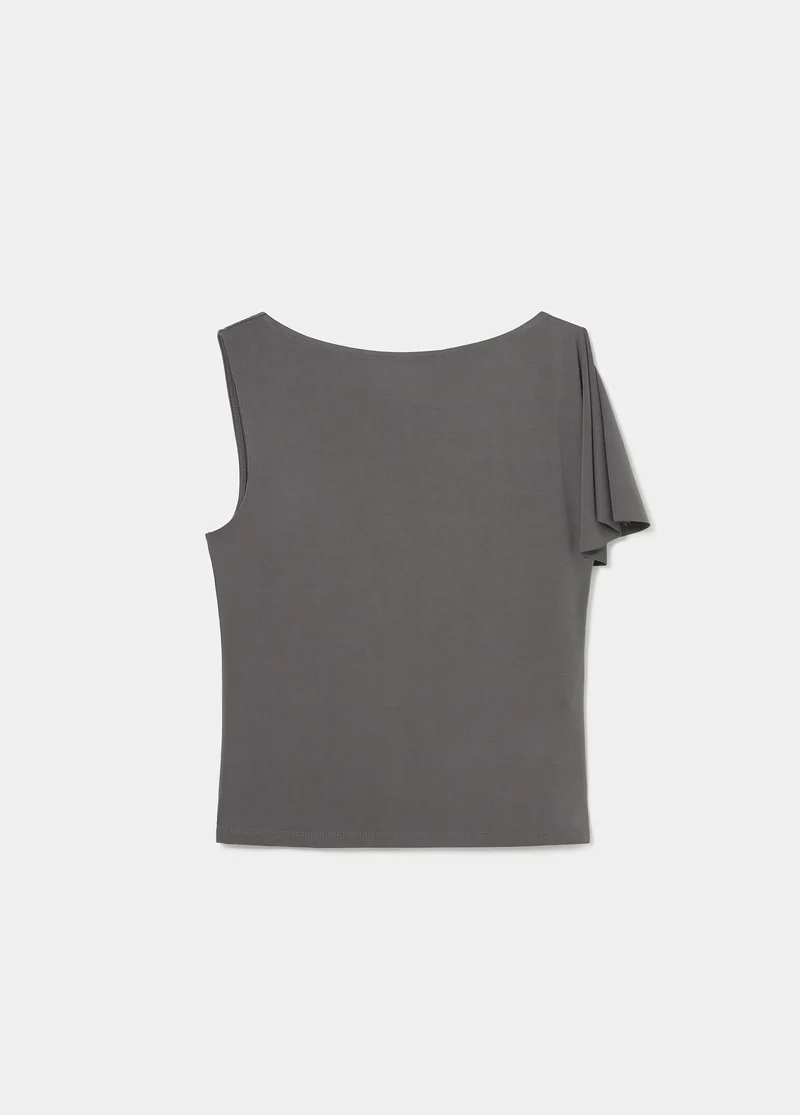 Short-sleeve cupro top