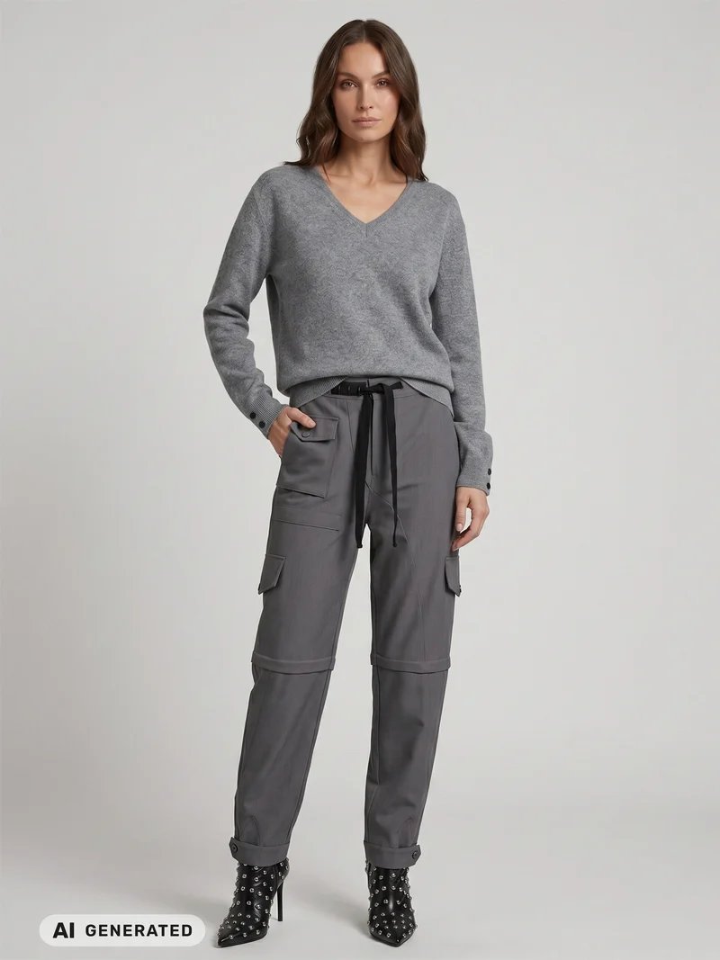 Erikka Merino/Cashmere Bluse - Grey