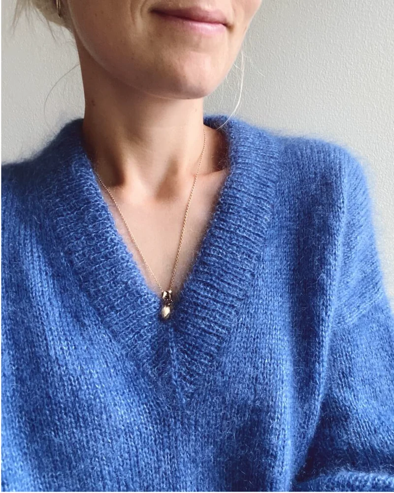 Strickset Stockholm Sweater V-Ausschnitt, PetiteKnit