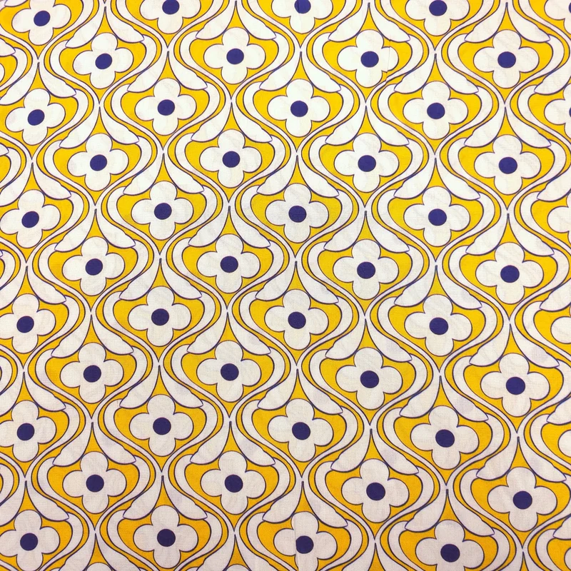 Viskosestoff mit Blumen Gelb