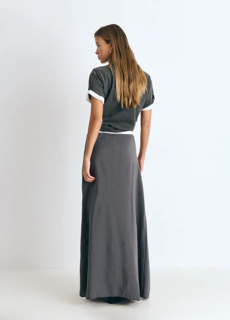 Long skirt made of cupro fabric