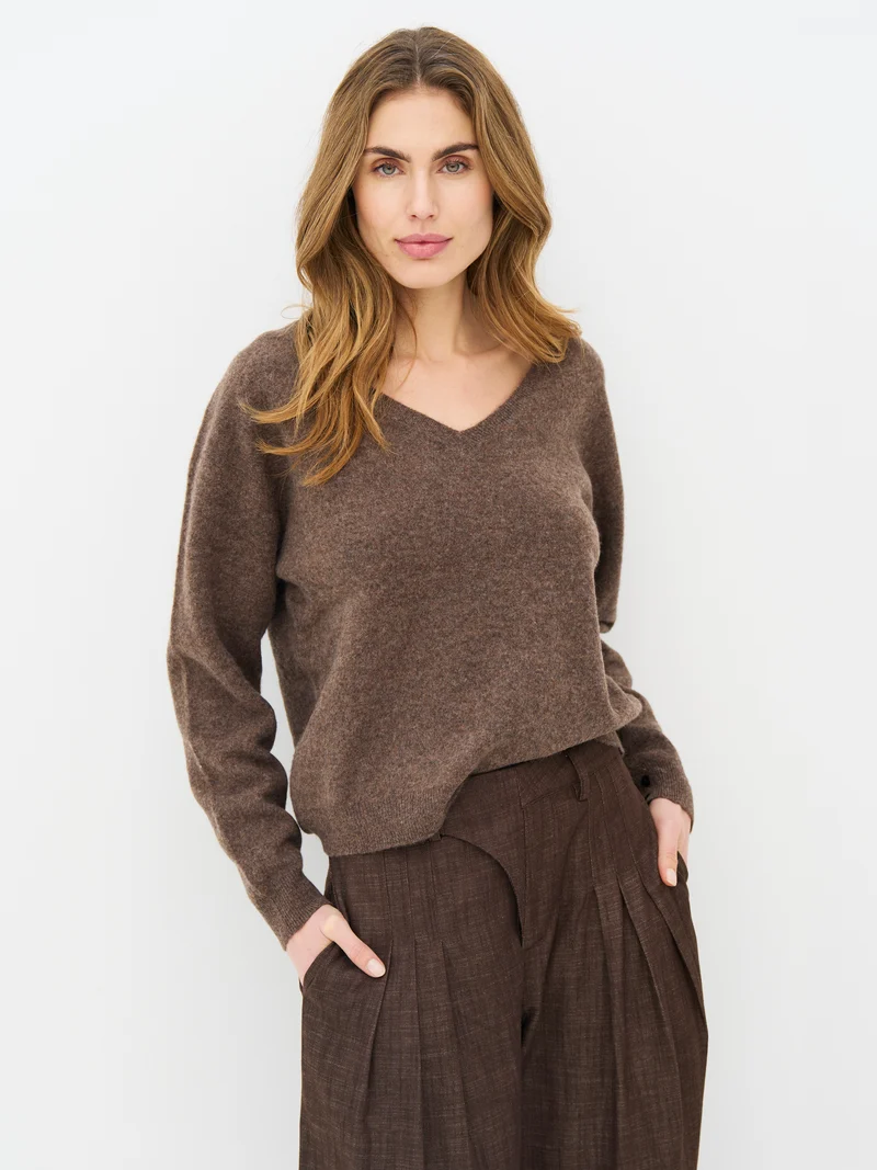 Erikka Merino/Cashmere Bluse - Brown