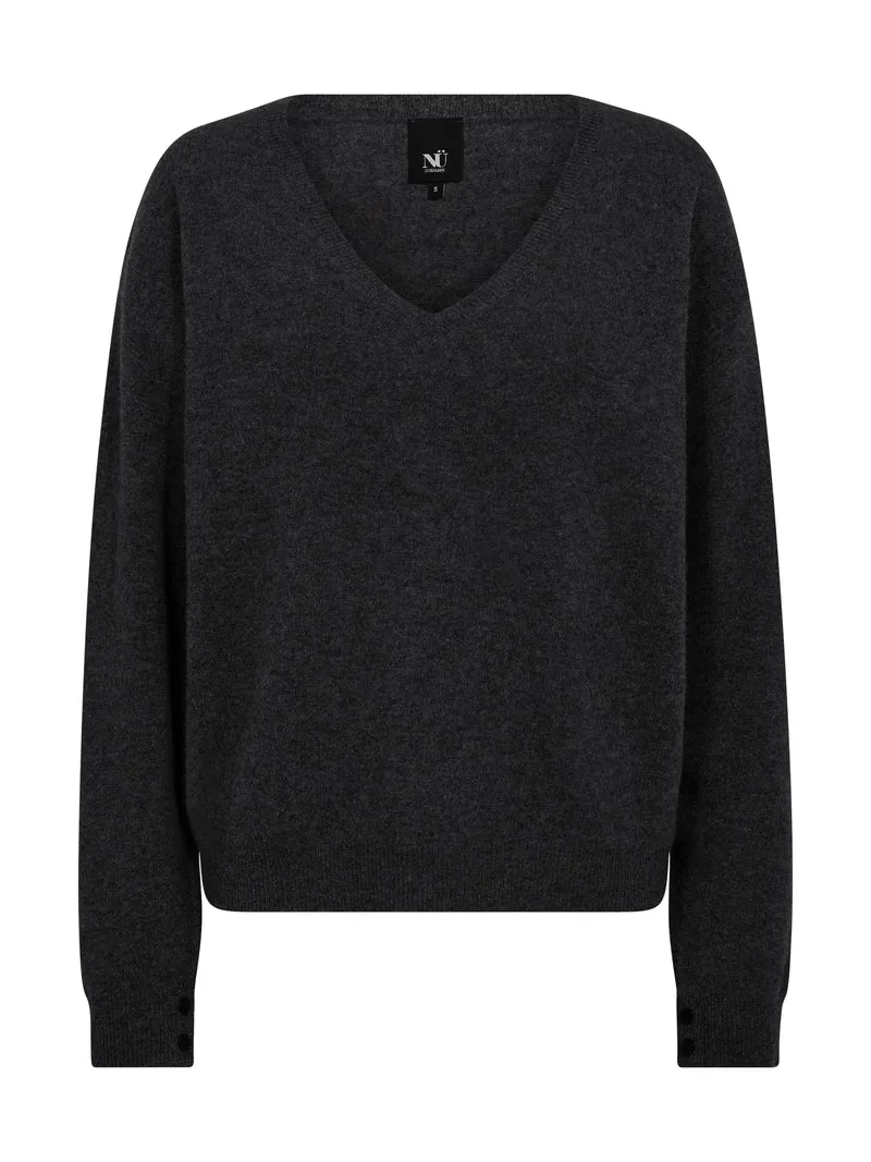 Erikka Merino/Cashmere Bluse - Schwarz