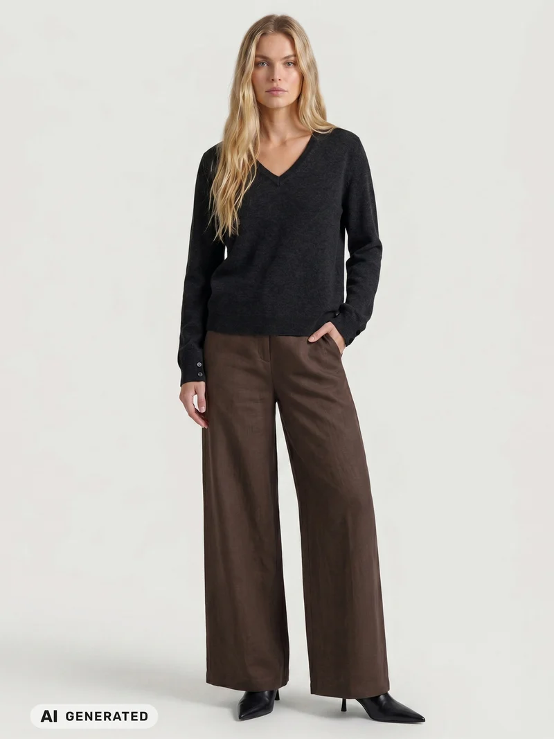 Erikka Merino/Cashmere Bluse - Schwarz