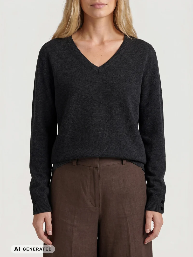 Erikka Merino/Cashmere Bluse - Schwarz