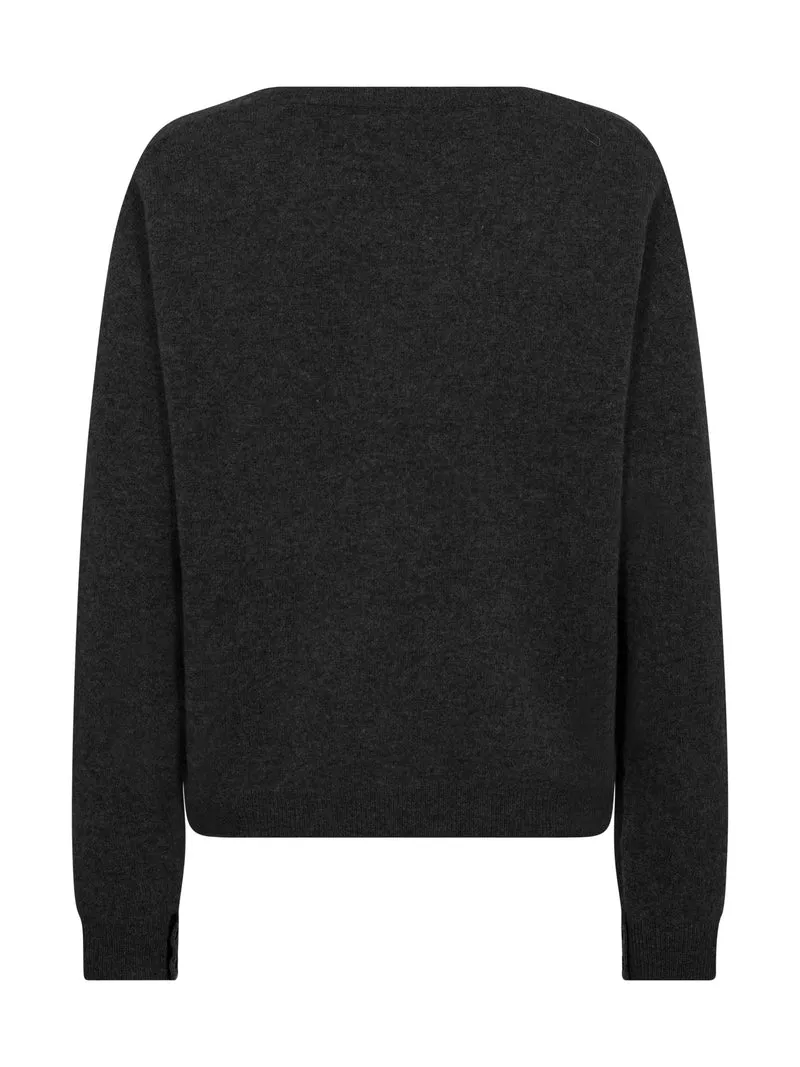 Erikka Merino/Cashmere Bluse - Schwarz