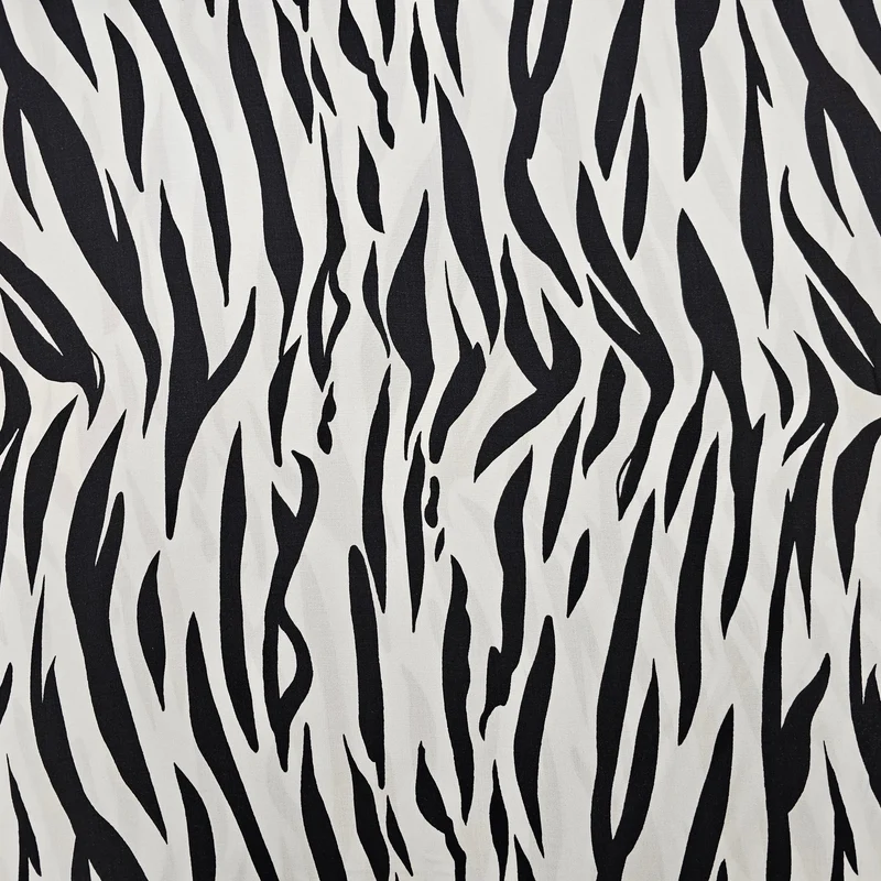 Viskosestoff Zebra schwarz/weiß
