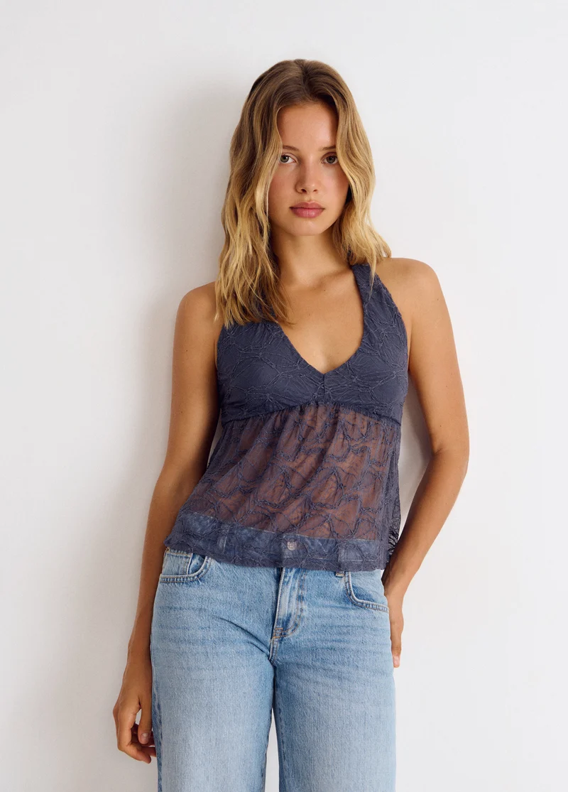 Lace halter top