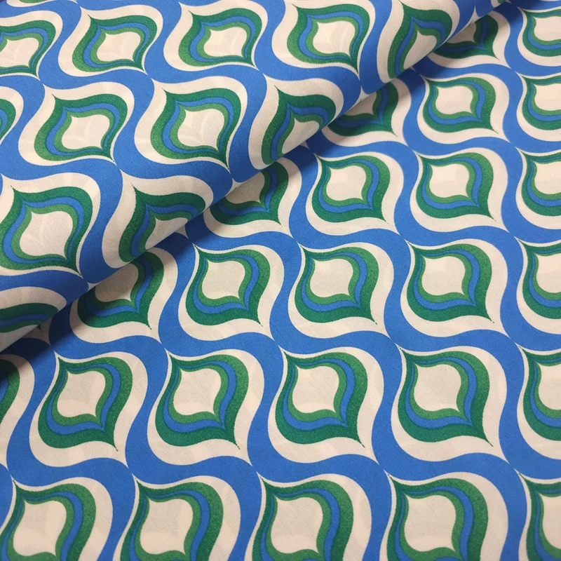 Viskose geometrische Muster blau